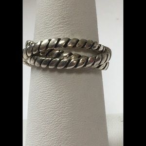 Three Band Sterling Silver Roll Ring